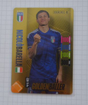 Panini England Adrenalyn XL Euro 2024 Golden Baller #8 Nicolo Barella (Italy)