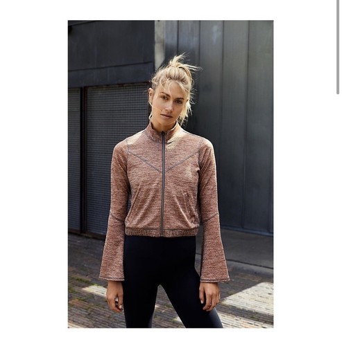Grid Athletic Crop Jacket Orange Size 