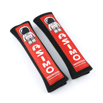 JDM Black Asimo Embroidery Racing Logo Seat Belt Cover Shoulder Pads for All Car