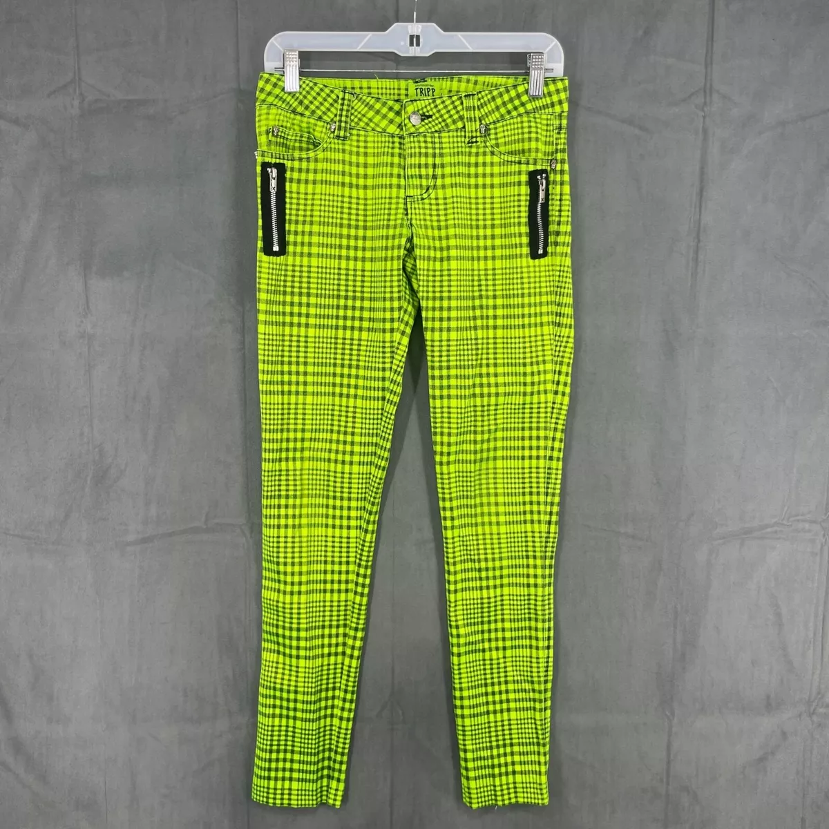 Neon green deals plaid pants