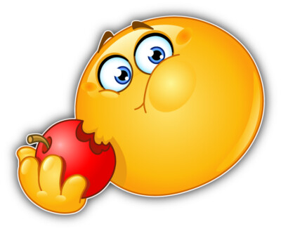 Smile Apple Eating Car Bumper Sticker Decal 