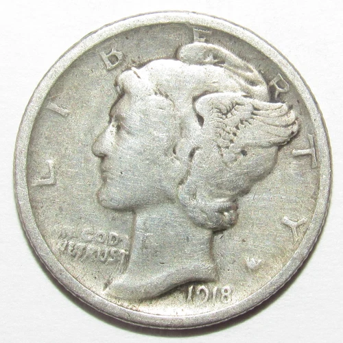 1918 D Mercury Dime VF (L136)