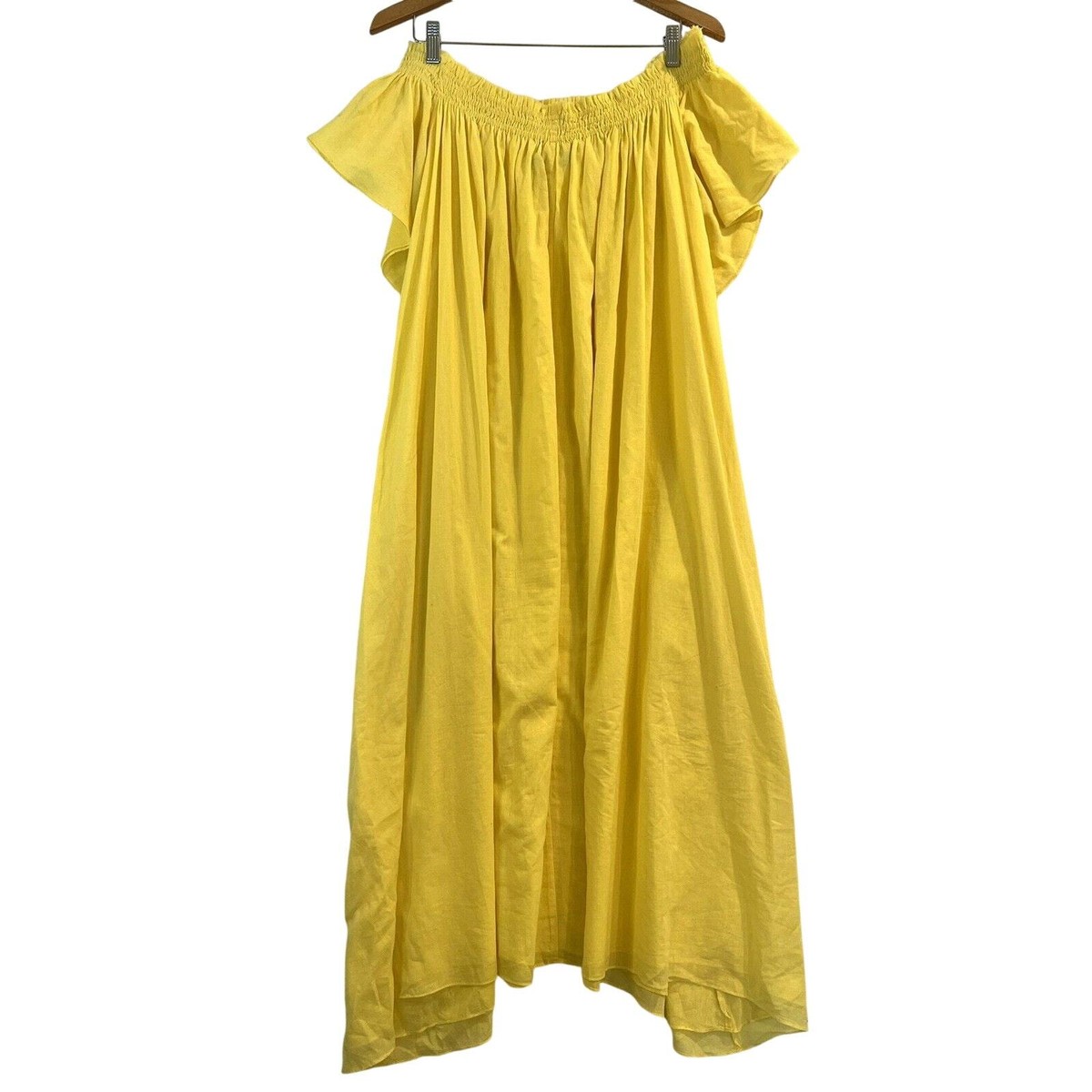 TOV Sunny Yellow Maxi Off-Shoulder Maxi Dress Sz 38 (US 8) | eBay