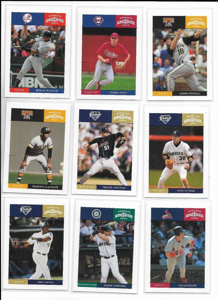 2004 Donruss Team Heroes Pick-A-Card Pedro Feller Cebrera Clemente Gwynn Musial - Image 3 of 4