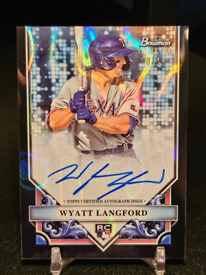 2024 Wyatt Langford Bowman Sterling Black Lava Refractor Rookie Auto /10 #RA-WL