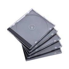 Maxtek 10.4 mm Standard Single Clear CD Jewel Case with Assembled Black Tray,...