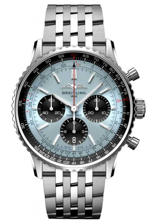 Breitling Navitimer B01 43mm Ice Blue Dial Stainless Steel Bracelet AB0138241C1A1
