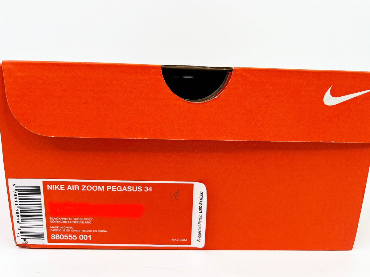 Size 8.5 - Nike Air Zoom Pegasus 34 Black for sale online | eBay