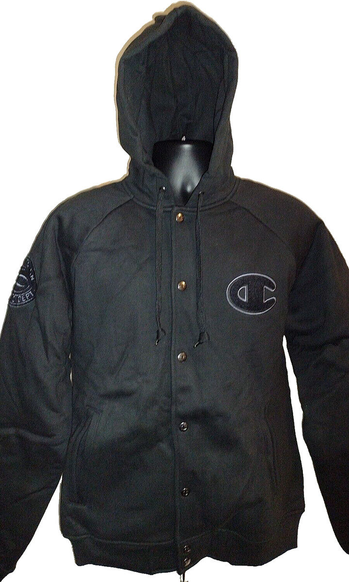 NEW* RARE Men's Champion Big C Baseball Hooded Varsity Jacket Coat Hoodie  Large | eBay