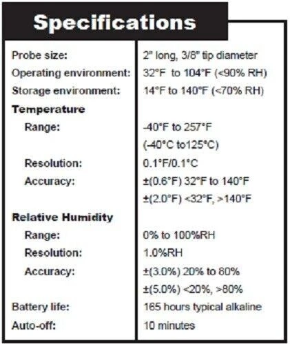 PRH2: Pocket Psychrometer BRAND: Fieldpiece - Picture 5 of 5