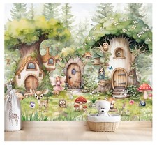 Fototapete Kinderzimmer Wald Tiere Kindertapete Kinder Fee Fantasy VLIES TAPETE