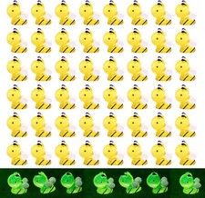 100 Pcs Luminous Mini Bees Figurines Bee Cake Toppers Miniature Bees Tiny Resin