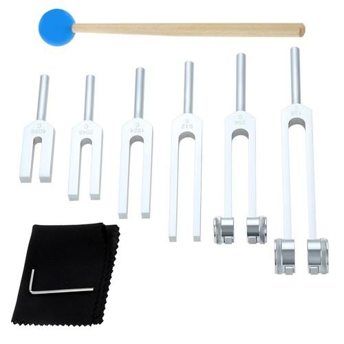Tuning Forks Set of 6 Aluminum Alloy 128hz 256hz 512hz 1024hz 2048hz 4096hz - Picture 3 of 10