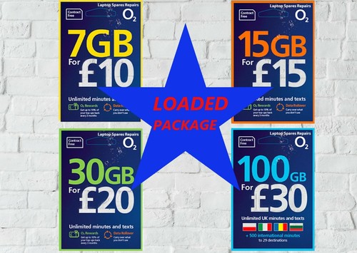 O2 Sim Card Classic - Big Bundle 7GB - 25GB - 40GB - 125GB FULLY LOADED ...