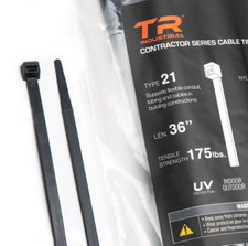 TR Industrial Contractor Series UV Cable Ties, Type 21, Made in USA