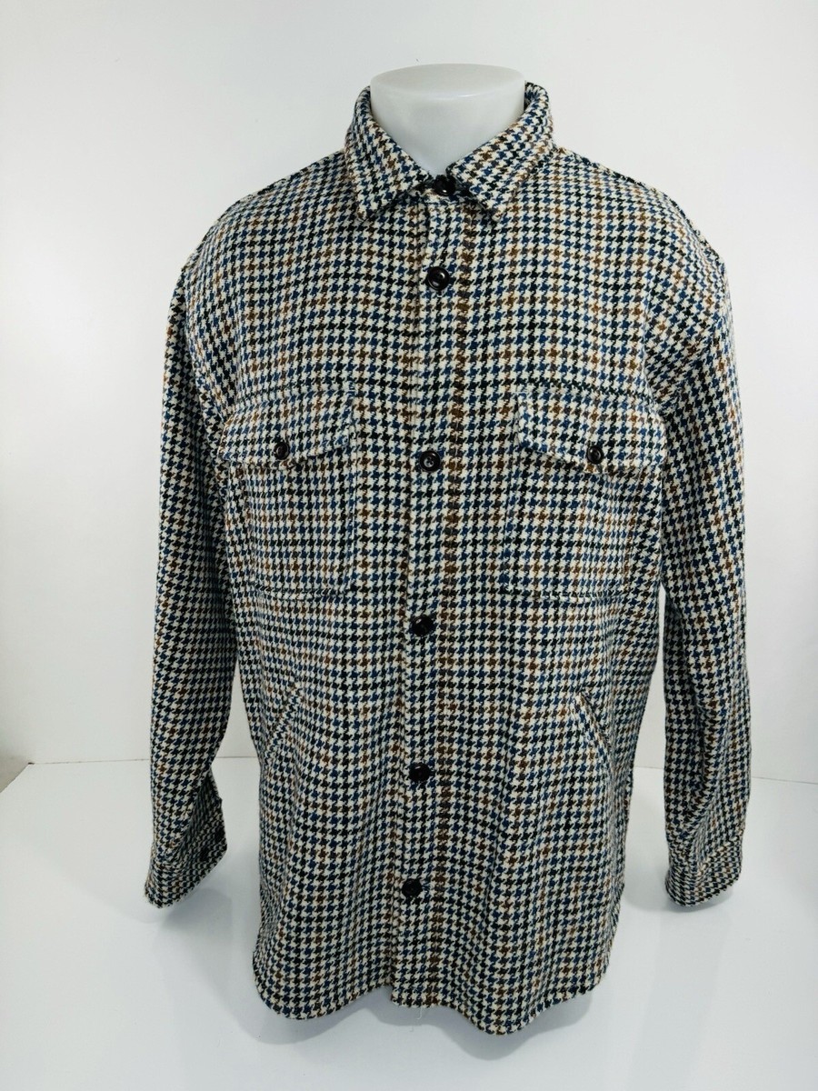 LANDS END - WOOL Houndstooth Tweed Field Ranch Chore Hunting L