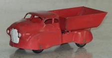 Vintage Antique WYANDOTTE Red Pressed Steel 6" Toy Dump Truck Original Wheels