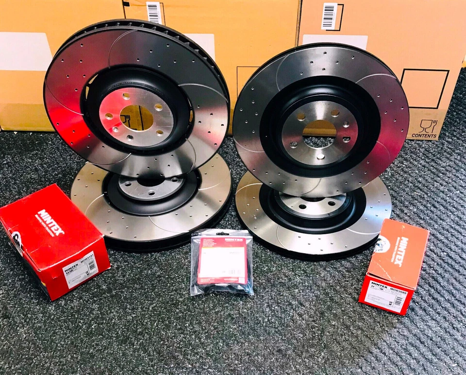 PARA AUDI S8 TFSI V8 QUATTRO 4H D4 DISCOS Y PASTILLAS DE FRENO RANURADOS PERFORADOS DELANTEROS TRASEROS Foto 2 de 4