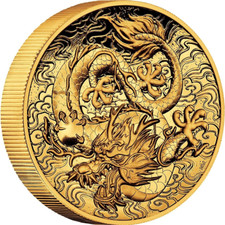 2021 Chinese Myths & Legends - Dragon 2 oz Gold High Relief Coin