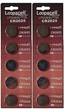 FRESHLY NEW 10x CR2025 Battery High Quality Loopacell 3V lithium batteries