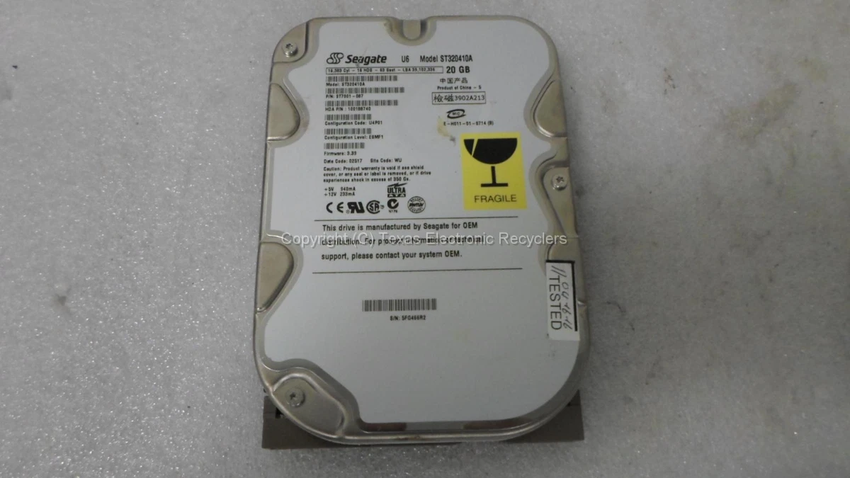 Seagate PATA/IDE/EIDE 20 GB Internal Hard Disk Drives for sale | eBay