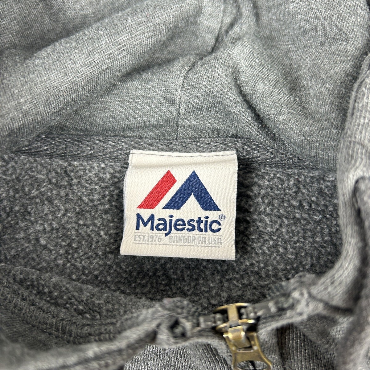 Majestic Green Bay Packers Football Men's Medium Gray Full Zip