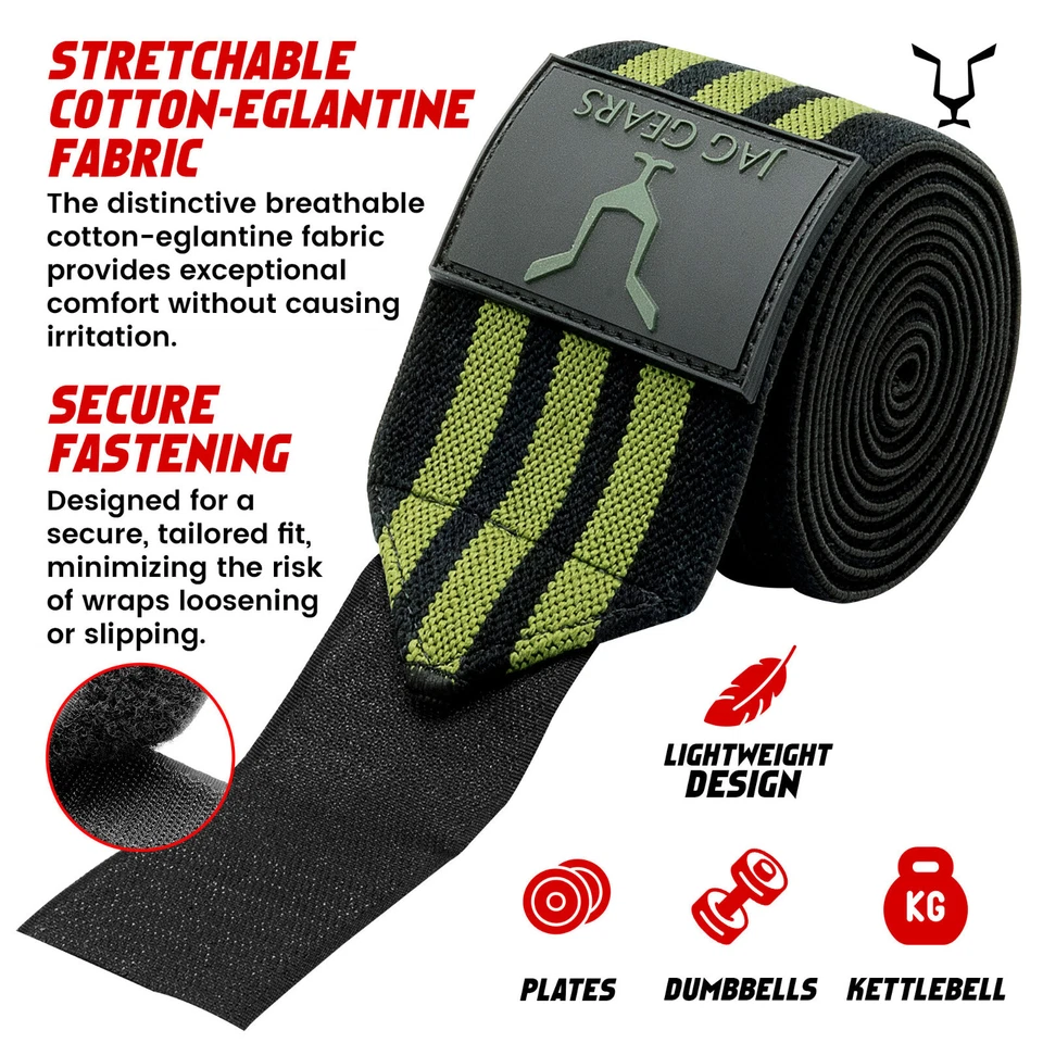 Jag Knee Wraps, Fitness Training Knee Straps, Knee Sleeves Weightlifting Squats - Image 2 of 4