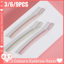 3/6/9PCS Pink Eyebrow Razor Wheatstraw Women?s Facial Dermaplaning Biodegradable