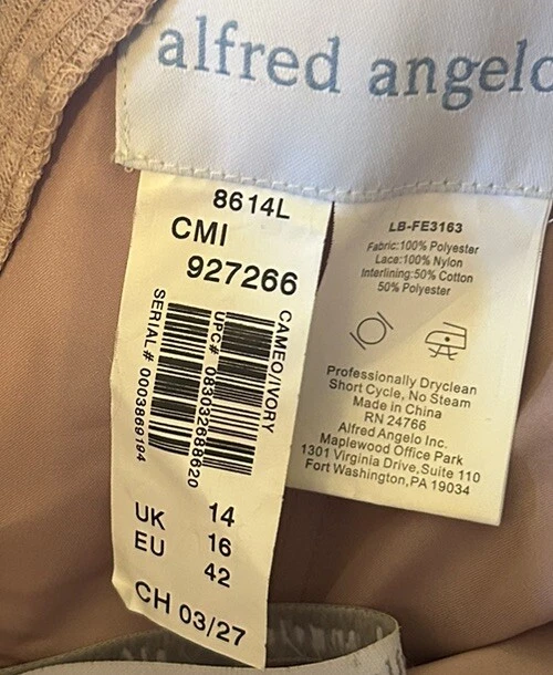 Vestido de novia Alfred Angelo rosa rubor talla 14 usado en excelente estado ver fotos Foto 3 de 4