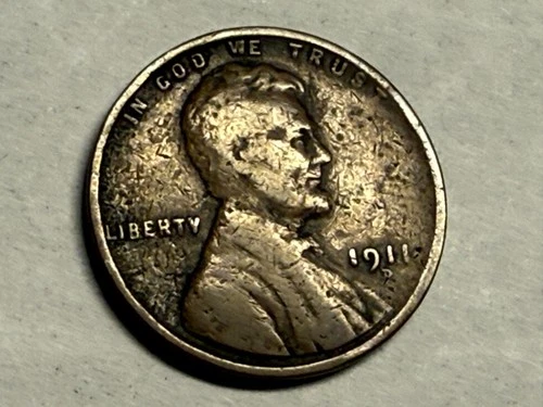 1911-D Lincoln wheat cent. Fine, surface roughness. #q1