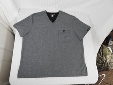 Unisex Adult Koi Basics Heathered Gray Medical Scrub Top XL. Lightweight Stretch