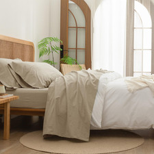 Bestouch Sheet Set 100 Washed Cotton Linen Feel Super Soft Comfortable Chic