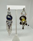 Whoopi Goldberg Estate Pegasus Cameo Earrings Sapphire Ruby Peridot 14K Gold 4" — photo 6