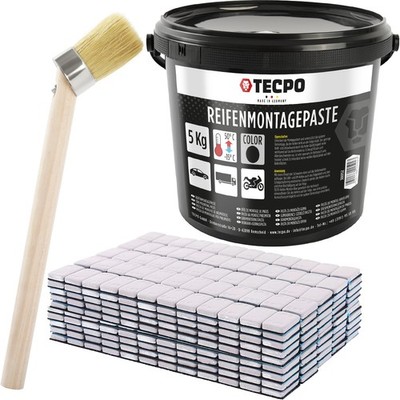 TECPO REIFENMONTAGEPASTE 5KG REIFENMONTAGE SATZ + 600x AUSWUCHT KLEBEGEWICHTE 5g