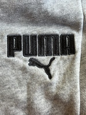 PUMA Youth Tech Fleece Jogger Size 10/12 Gray/Cream Color  Good Condition