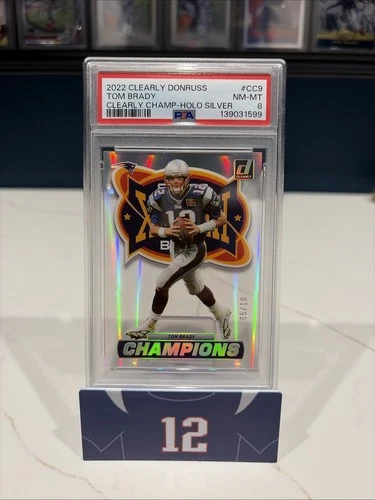 TOM BRADY 2022 CLEARLY CHAMPIONS DONRUSS PSA 8 /10 INVEST GOAT HOF MVP TB12