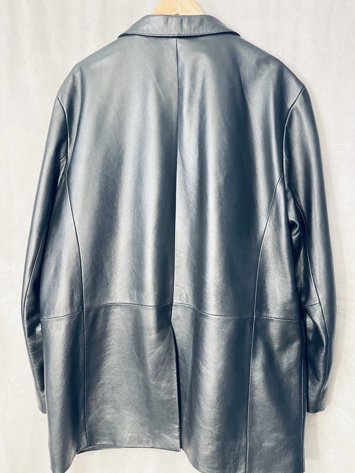 Jones New York City Leather Jacket Blazer Big & Tall Sports Coat Men’s Sz 48 L - Image 3 of 4