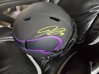 Jordan Addison Minnesota Vikings Signed Riddell Speed Replica Helmet Beckett