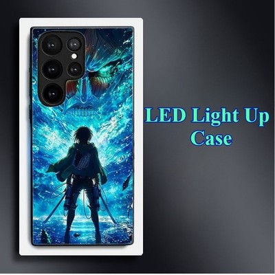 Induction Anime LED Light Up Glass Phone Case for Samsung S25 S24 S23 S22 S21 FE
