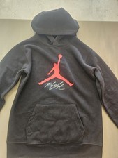 Jordan Jumpman Flight Graphic Pullover Fleece Hoodie Boys Black Size L