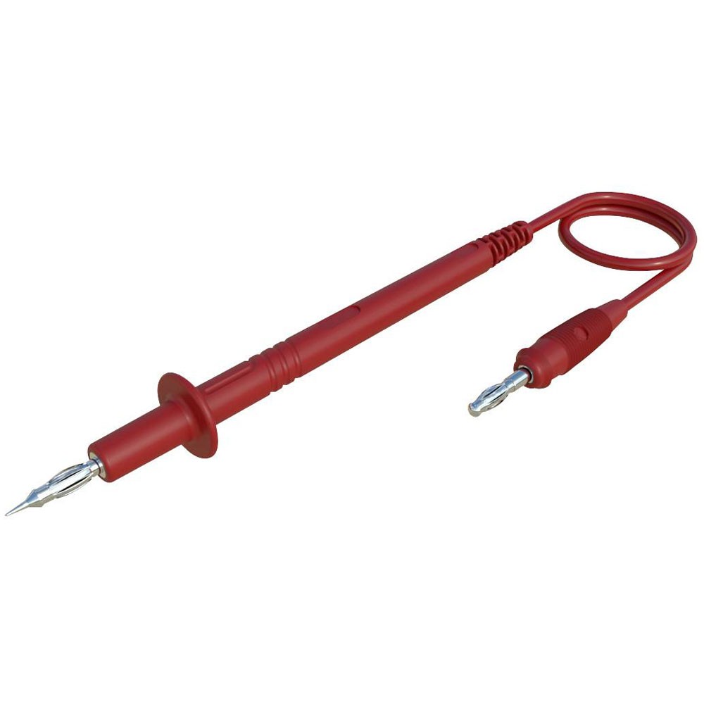 SKS Hirschmann Test Lead 4mm plug 1m Red flexible 1pc