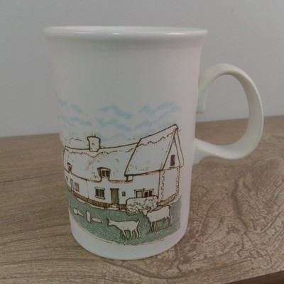 Dunoon Becher Reetdachdorf Vintage Dunoon Keramik Schaf Kirche Cottages
