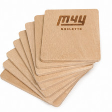 Set Of Eight Wooden Raclette Grill Pan Coaster Boards By M4Y