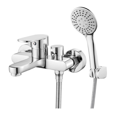 Badewannenarmatur Handbrause Chrom YG-01 150mm Wandmontage Messing