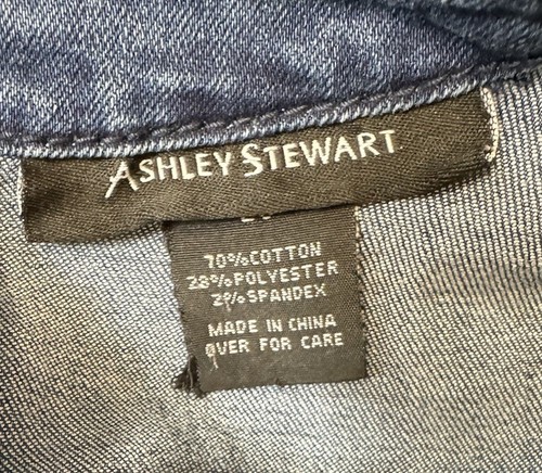 Ashley Stewart Sleeveless Cropped Blue Denim Jumpsuit Size 26 - Picture 5 of 6