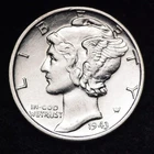 1943-P & 1944-P ***Mercury Dime 10c - 90% Silver*** (2) AU Blazing Luster Coins!