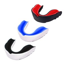 3 Pack Kids Youth Mouth Guard Football Sports Braces Red, Black, White, Blue