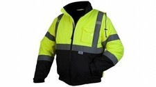 Pyramex Hi-Vis Class 3 Insulated Safety Bomber Reflective Jacket ROAD WORK M-5XL