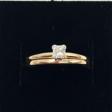 Lady's Diamond Wedding Set .30 CT. 14K Yellow Gold 3.1g Size:10.5 MI1066894 