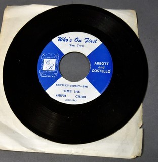 Who's On First Campbell Records Abbott & Costello 45 RPM Mint Pressing 1950s